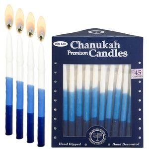 Blue and White Chanukah Premium Candles